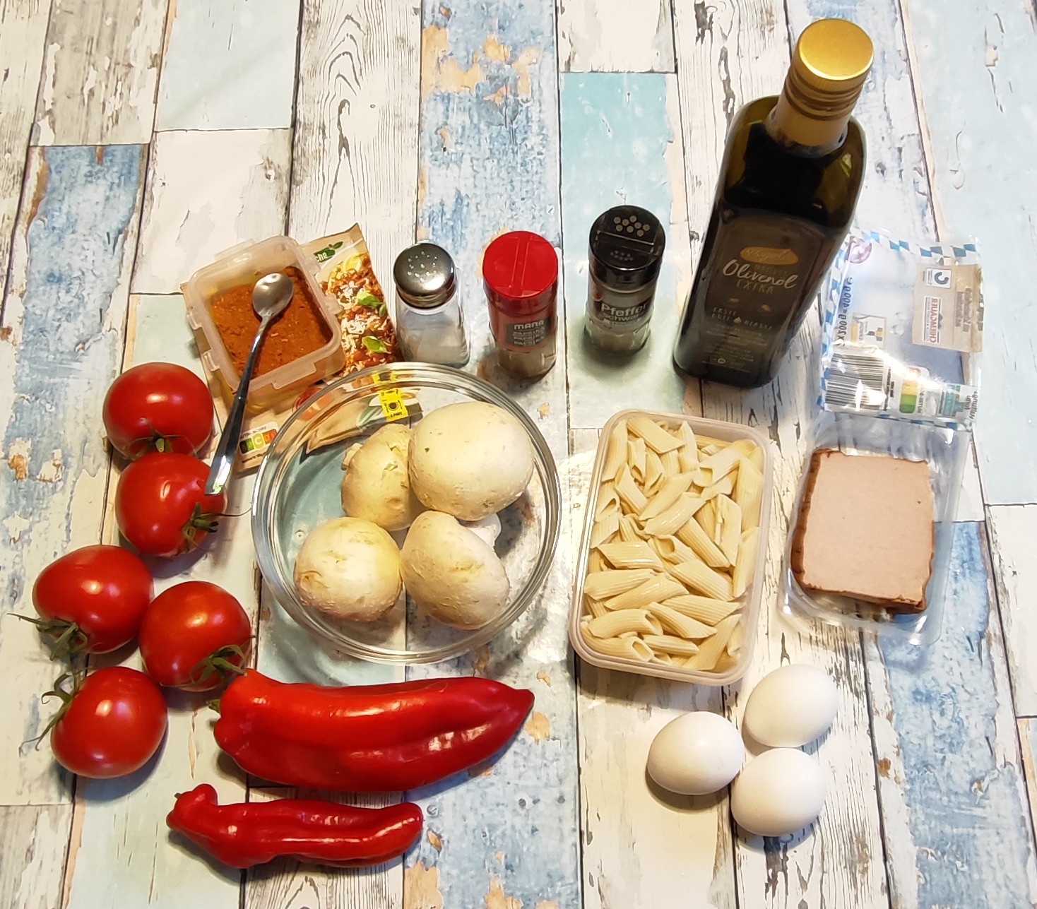 Zutaten für Fruchtige Nudelpfanne Bayrische-Art