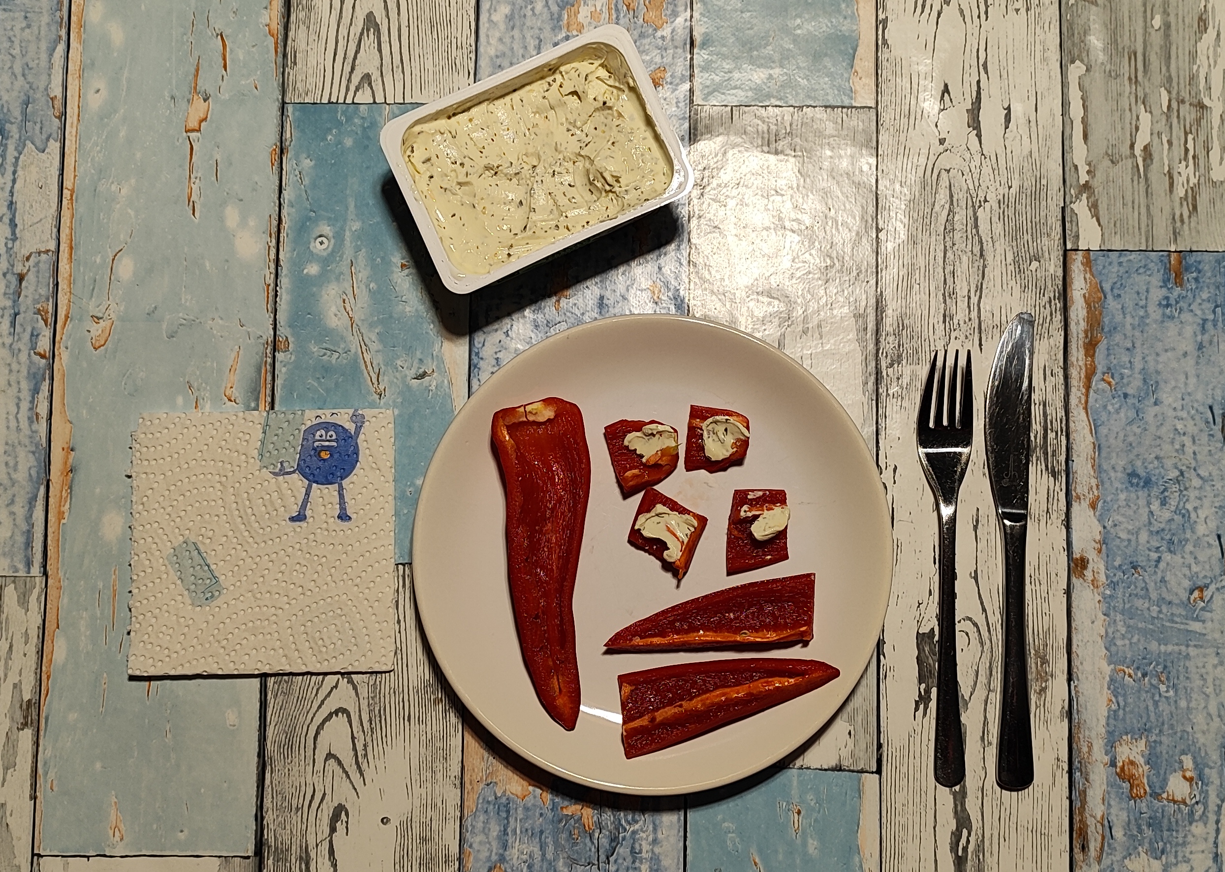 Paprika mit Frischkäse